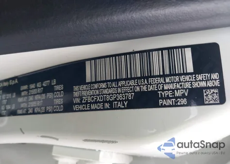 2016 Fiat 500X Lounge из США, поврежденный, VIN ZFBCFXDT8GP363787